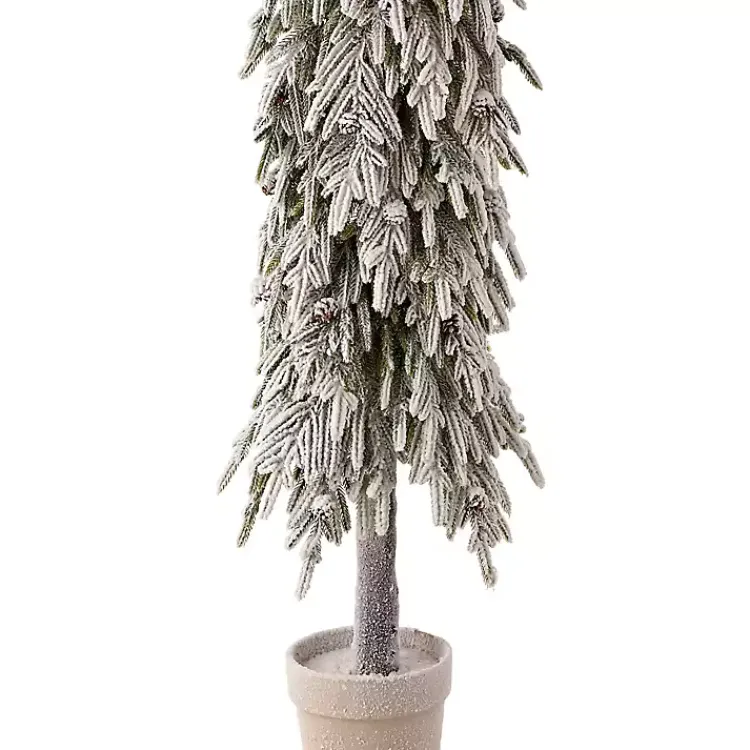 Christmas Arrangements & Garland>Kirklands Home Potted Soft Touch Snowy Norfolk Pine Tree, 60 in.