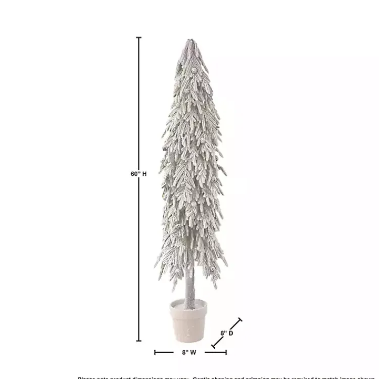 Christmas Arrangements & Garland>Kirklands Home Potted Soft Touch Snowy Norfolk Pine Tree, 60 in.