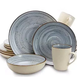 Kirklands Home Powder Blue Swirling 16-pc. Dinnerware Set Clearance