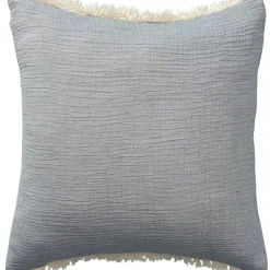 Pillows>Kirklands Home Powder Gauze Organic Fringe Throw Pillow Blue