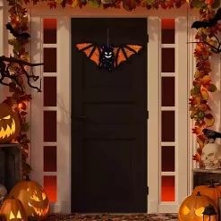 Halloween>Kirklands Home Pre-Lit Black and Orange Outdoor Bat Decoration