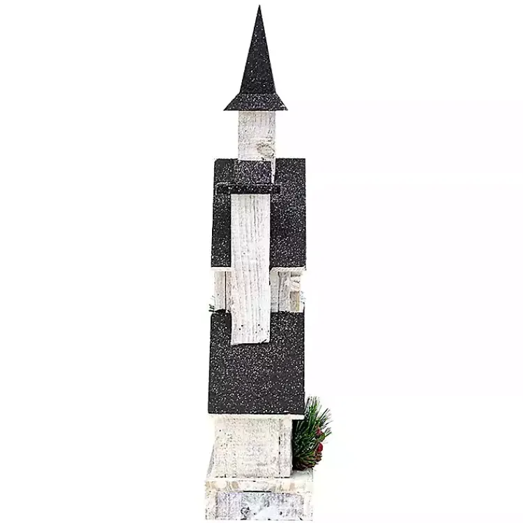 Christmas Decorations>Kirklands Home Pre-Lit Black and White Steepled Church Statue