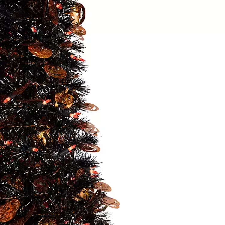 Halloween>Kirklands Home Pre-Lit Halloween Pumpkin Tree, 4 ft. Black