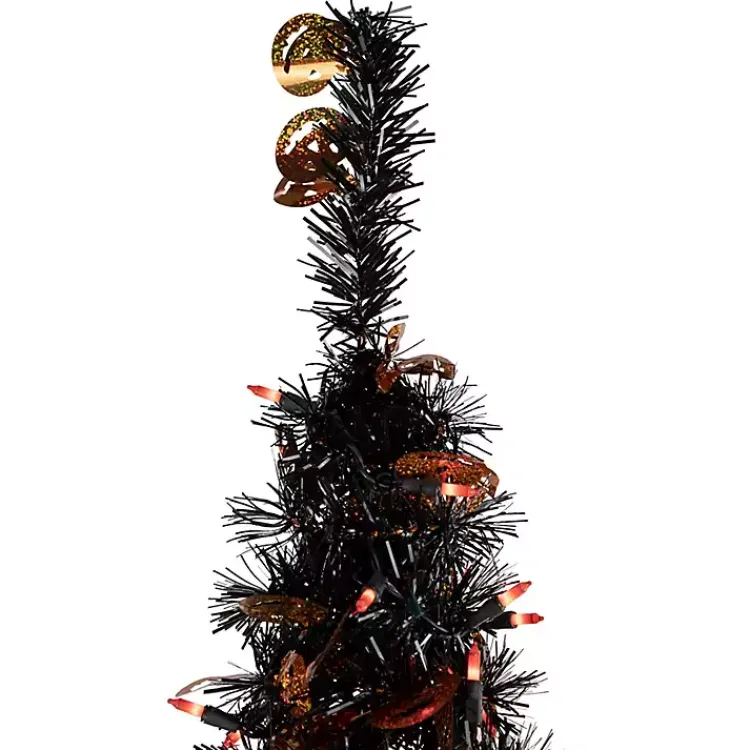 Halloween>Kirklands Home Pre-Lit Halloween Pumpkin Tree, 4 ft. Black