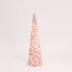 Outdoor Christmas Decorations>Kirklands Home Pre-Lit Candy Cane Pom Pom Christmas Tree, 24 in.