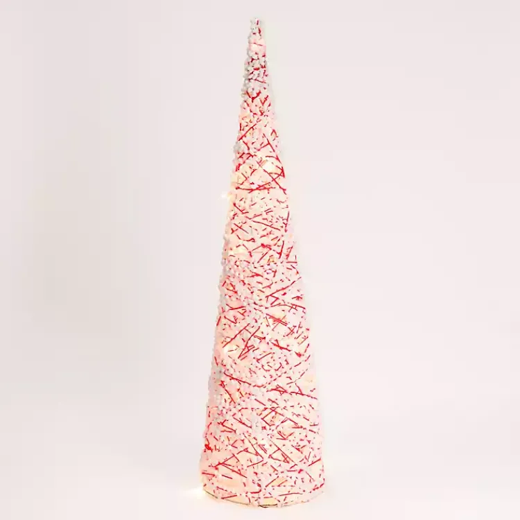 Outdoor Christmas Decorations>Kirklands Home Pre-Lit Candy Cane Pom Pom Christmas Tree, 39 in.