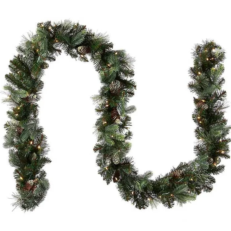 Christmas Arrangements & Garland>Kirklands Home Pre-Lit Carolina Pine Christmas Garland, 9 ft.