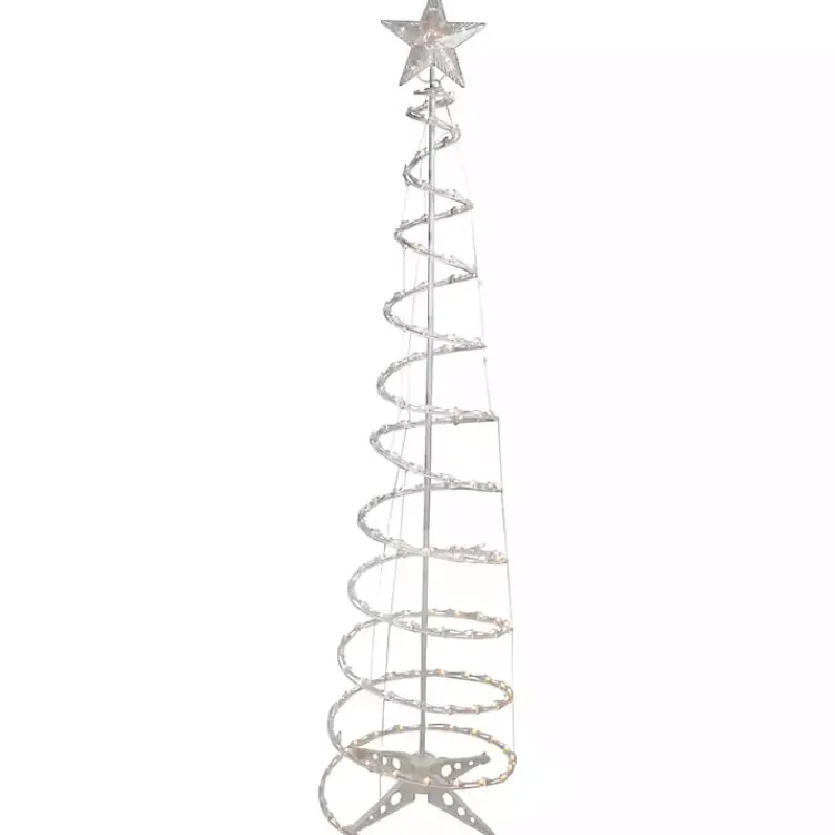 Outdoor Christmas Decorations>Kirklands Home Pre-Lit Clear Spiral Tree, 6 ft. White