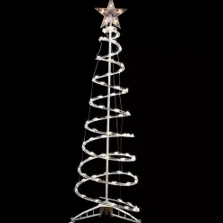 Outdoor Christmas Decorations>Kirklands Home Pre-Lit Clear White Spiral Tree, 4 ft.