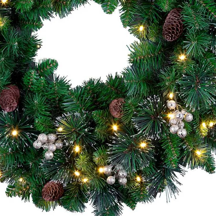 Christmas Wreaths>Kirklands Home Pre-Lit Crestwood Gold Spruce Christmas Wreath