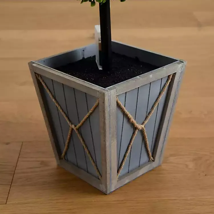 Trees & Topiaries>Kirklands Home Pre-Lit Double Boxwood Topiary in Planter, 3 ft.
