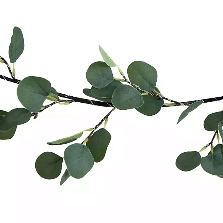 Arrangements & Greenery>Kirklands Home Pre-Lit Eucalyptus Battery Operated Garland Green
