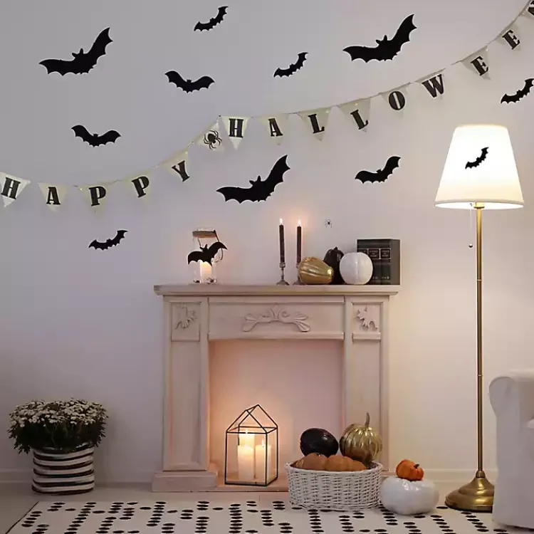 Halloween>Kirklands Home Pre-Lit Happy Halloween Burlap Banner