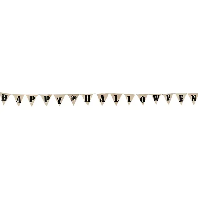 Halloween>Kirklands Home Pre-Lit Happy Halloween Burlap Banner
