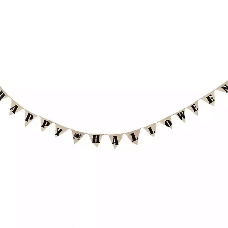 Halloween>Kirklands Home Pre-Lit Happy Halloween Burlap Banner