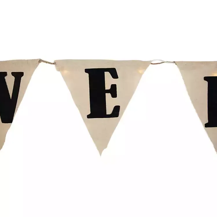 Halloween>Kirklands Home Pre-Lit Happy Halloween Burlap Banner