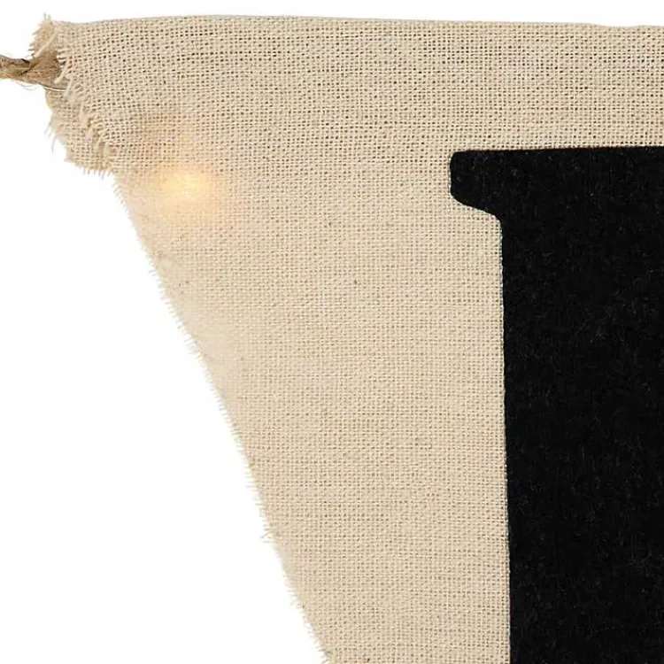 Halloween>Kirklands Home Pre-Lit Happy Halloween Burlap Banner