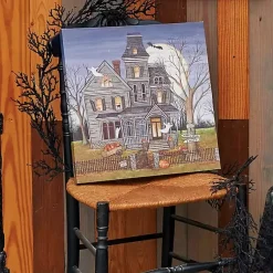 Halloween>Kirklands Home Pre-Lit Haunted House Halloween Canvas Art Print