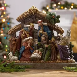 Christmas Decorations>Kirklands Home Pre-Lit Holy Family Stable Christmas Nativity