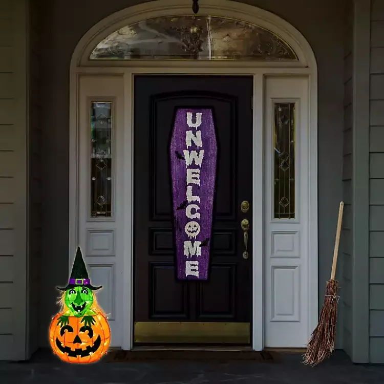 Halloween>Kirklands Home Pre-lit Jack O Lantern Witch Outdoor Decoration