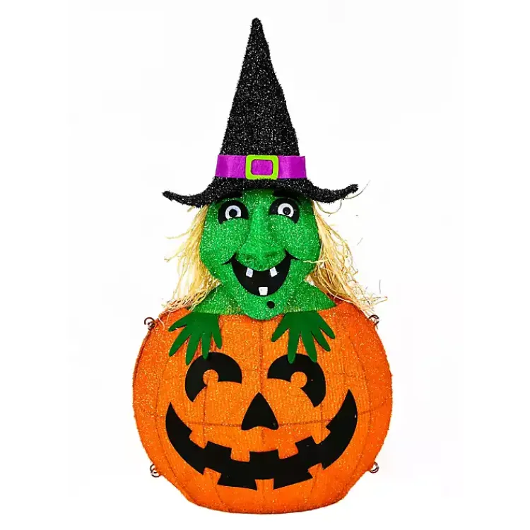Halloween>Kirklands Home Pre-lit Jack O Lantern Witch Outdoor Decoration