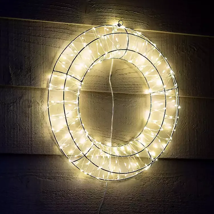 Christmas Wreaths>Kirklands Home Pre-Lit Metallic Christmas Wreath Silver