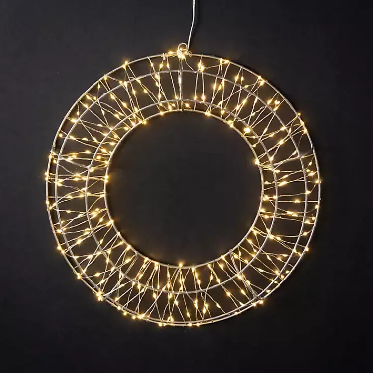 Christmas Wreaths>Kirklands Home Pre-Lit Metallic Christmas Wreath Silver