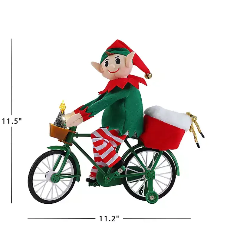 Christmas Decorations>Kirklands Home Pre-Lit Moving Christmas Elf Bicycle Figurine