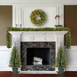Christmas Arrangements & Garland>Kirklands Home Pre-Lit Multicolor 4-pc. Christmas ery Set Green