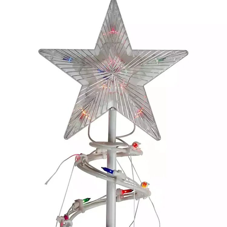 Outdoor Christmas Decorations>Kirklands Home Pre-Lit Multicolor White Spiral Trees, Set of 2