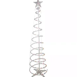 Outdoor Christmas Decorations>Kirklands Home Pre-Lit Multicolor White Spiral Tree, 6 ft.