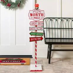 Outdoor Christmas Decorations>Kirklands Home Pre-Lit North Pole Outdoor Sign