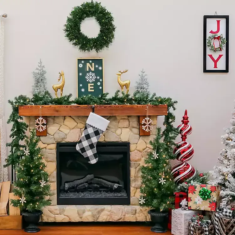 Christmas Arrangements & Garland>Kirklands Home Pre-Lit 3-pc. Christmas ery Set Green