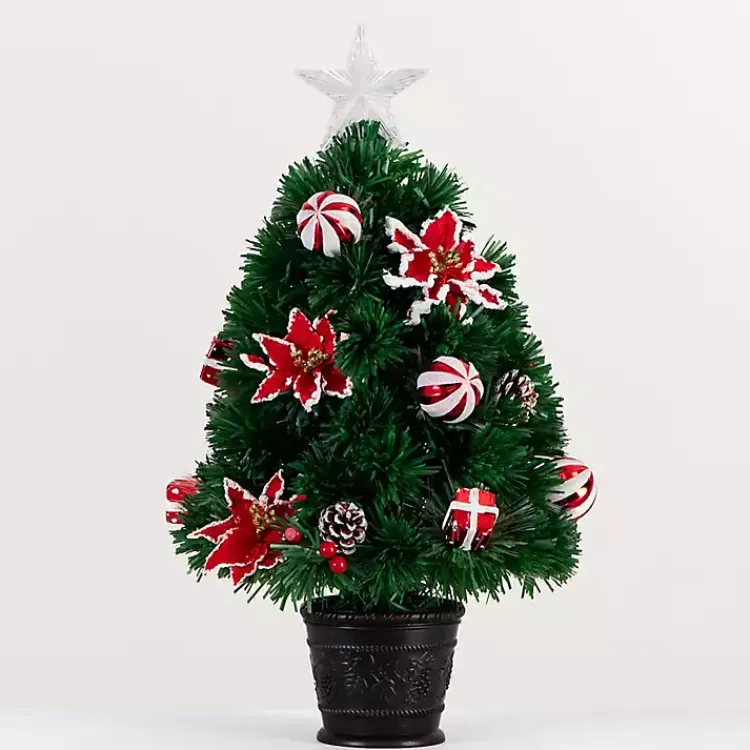 Christmas Arrangements & Garland>Kirklands Home Pre-Lit Poinsettia Christmas Tree Arrangement
