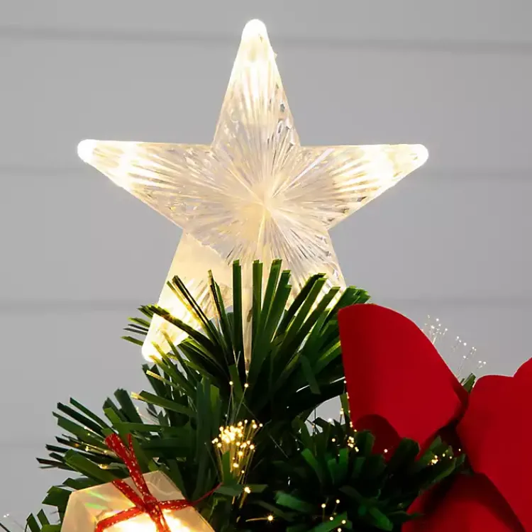 Christmas Arrangements & Garland>Kirklands Home Pre-Lit Red Bow Christmas Tree Arrangement