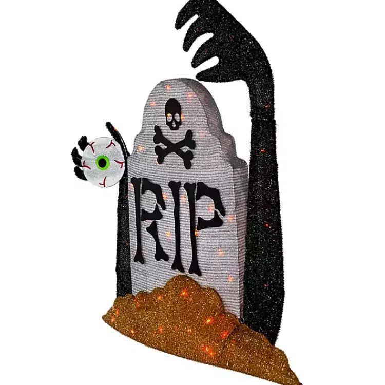 Halloween>Kirklands Home Pre-Lit RIP Tombstone Outdoor Decoration