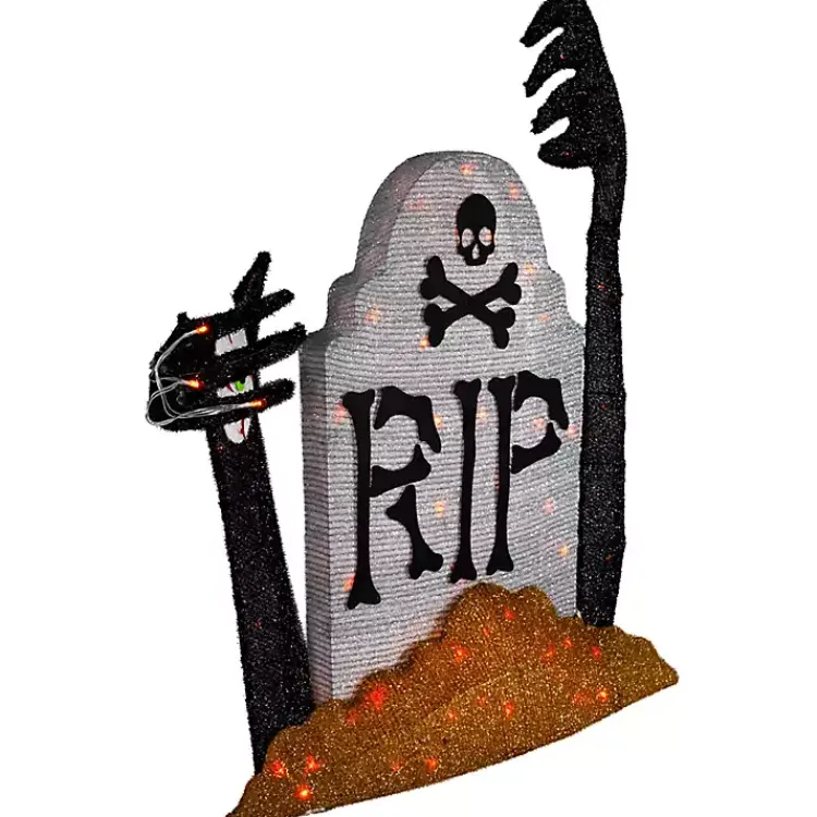 Halloween>Kirklands Home Pre-Lit RIP Tombstone Outdoor Decoration