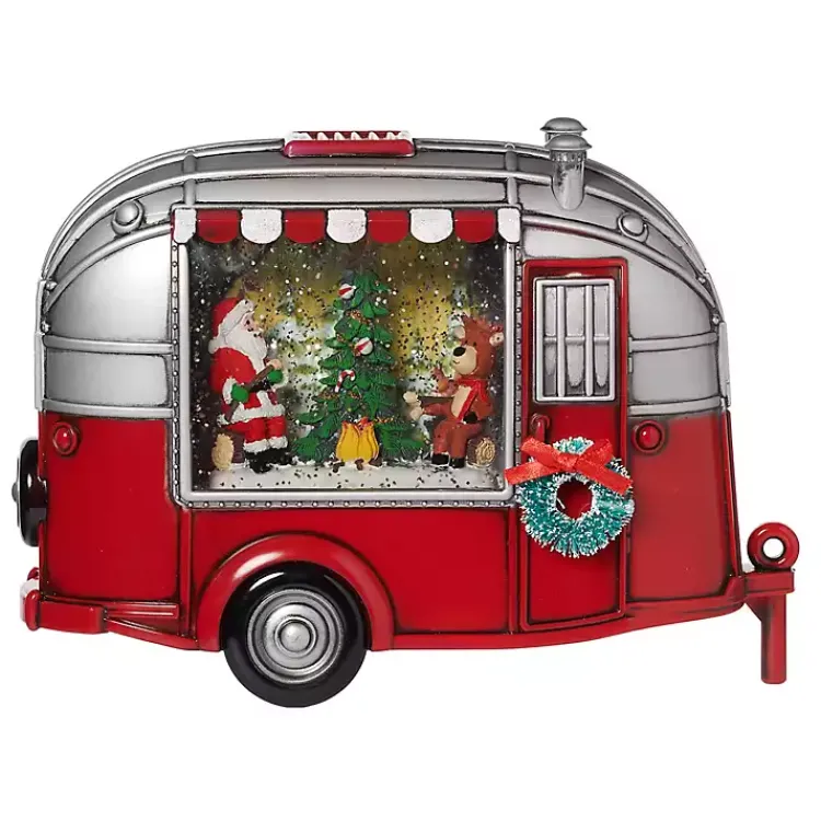 Christmas Decorations>Kirklands Home Pre-lit Santa and Reindeer Swirl Camper Decoration