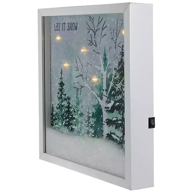 Christmas Art & Wall Decor>Kirklands Home Pre-Lit Snowglobe Landscape Framed Art Print