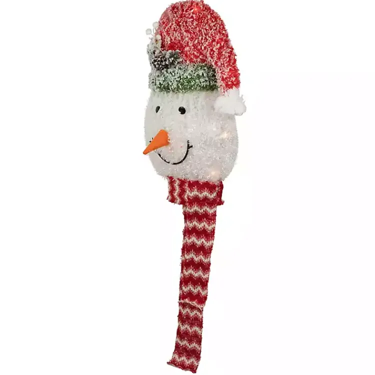 Christmas Tree Decorations>Kirklands Home Pre-Lit Snowman with Frosted Hat Tree Topper
