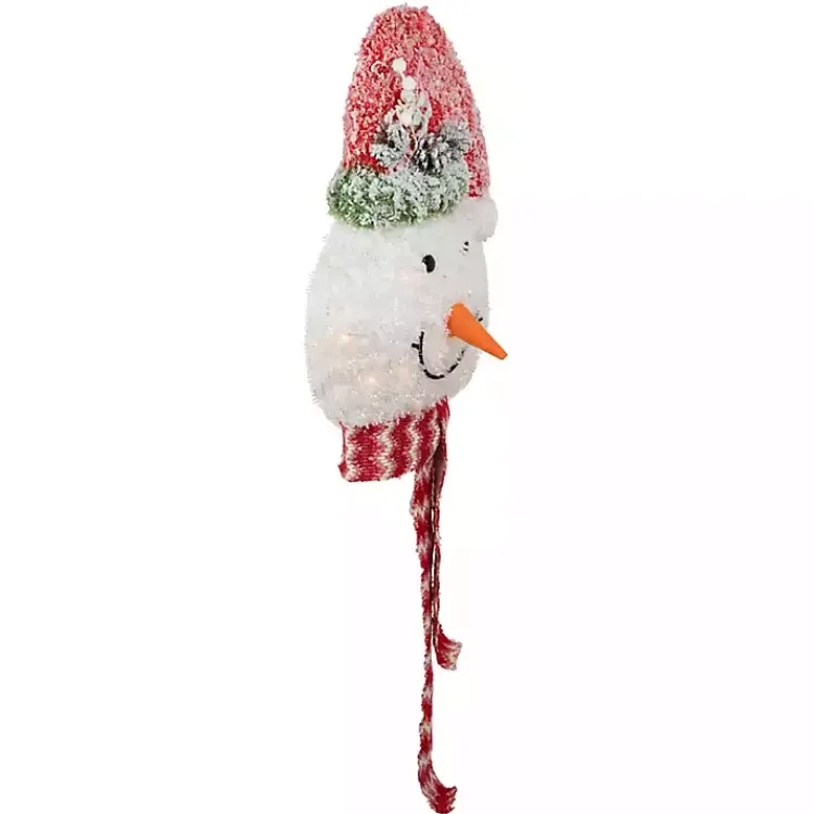 Christmas Tree Decorations>Kirklands Home Pre-Lit Snowman with Frosted Hat Tree Topper