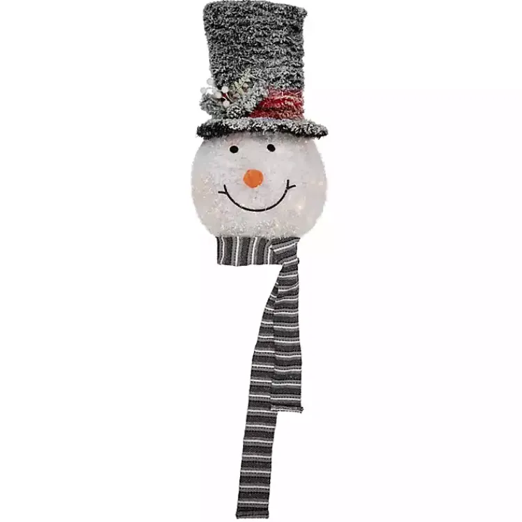 Christmas Tree Decorations>Kirklands Home Pre-Lit Snowman with Top Hat Tree Topper