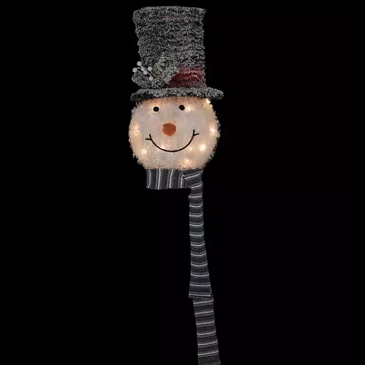 Christmas Tree Decorations>Kirklands Home Pre-Lit Snowman with Top Hat Tree Topper