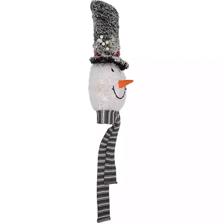 Christmas Tree Decorations>Kirklands Home Pre-Lit Snowman with Top Hat Tree Topper