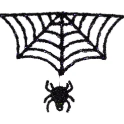 Halloween>Kirklands Home Pre-Lit Spider and Web Outdoor Decoration Black
