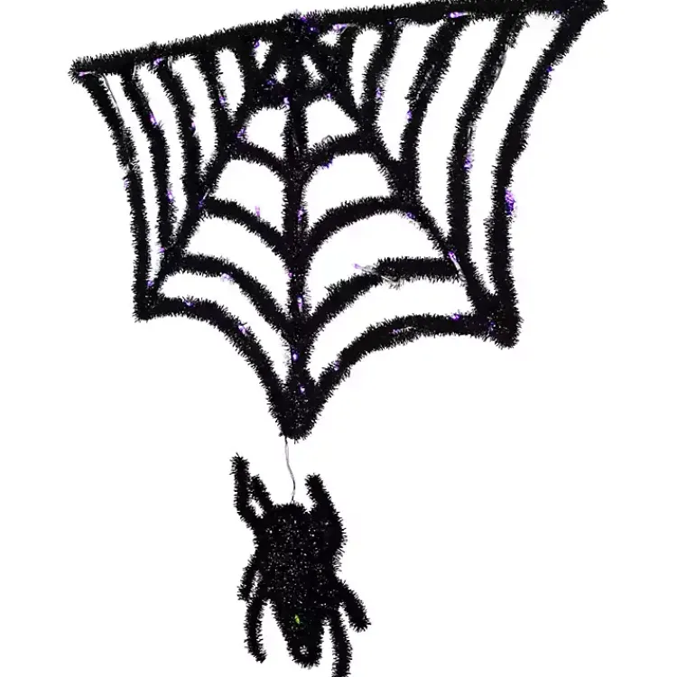 Halloween>Kirklands Home Pre-Lit Spider and Web Outdoor Decoration Black