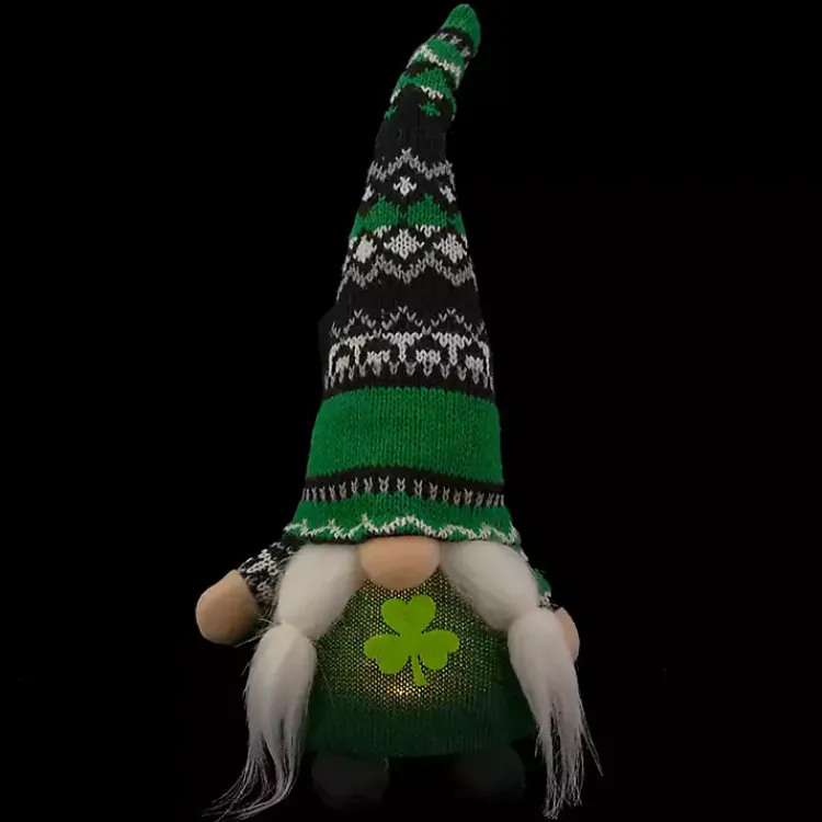 St Patricks Day Decorations>Kirklands Home Pre-Lit St. Patrick's Day Girl Gnome Figurine