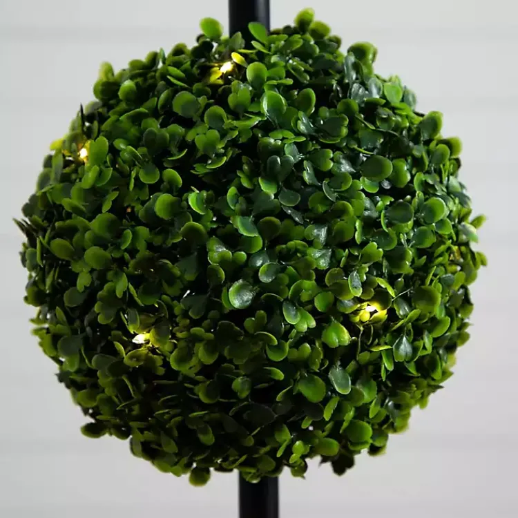 Trees & Topiaries>Kirklands Home Pre-Lit Triple Boxwood Topiary in Planter, 4 ft.