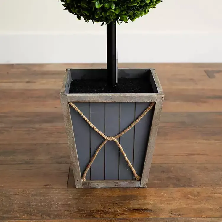 Trees & Topiaries>Kirklands Home Pre-Lit Triple Boxwood Topiary in Planter, 4 ft.
