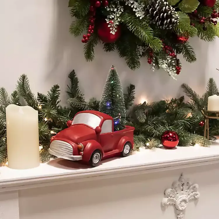 Christmas Decorations>Kirklands Home Pre-Lit Vintage Red Tree Truck Figurine